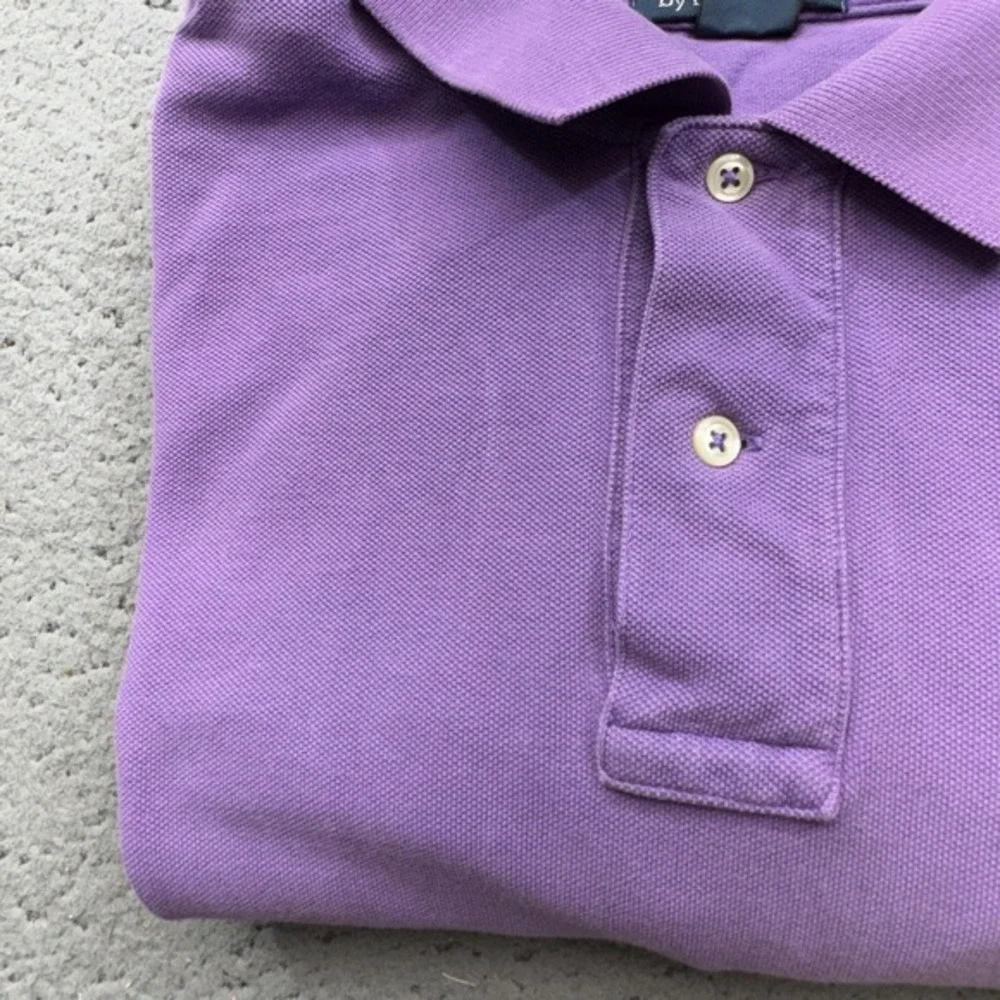 Polo Ralph Lauren Polo Shirt Mens XL Purple Rugby Big Green Pony Drop Hem Vented